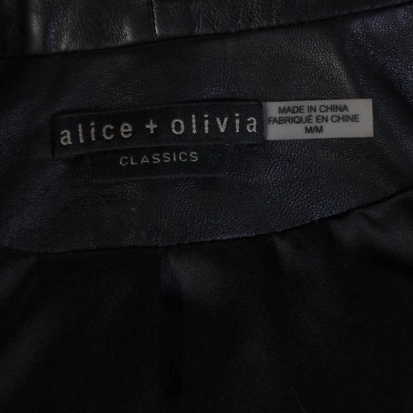 NWOT Alice + Olivia Harvey Black Lamb Leather Women's Jacket - Picture 11 of 11
